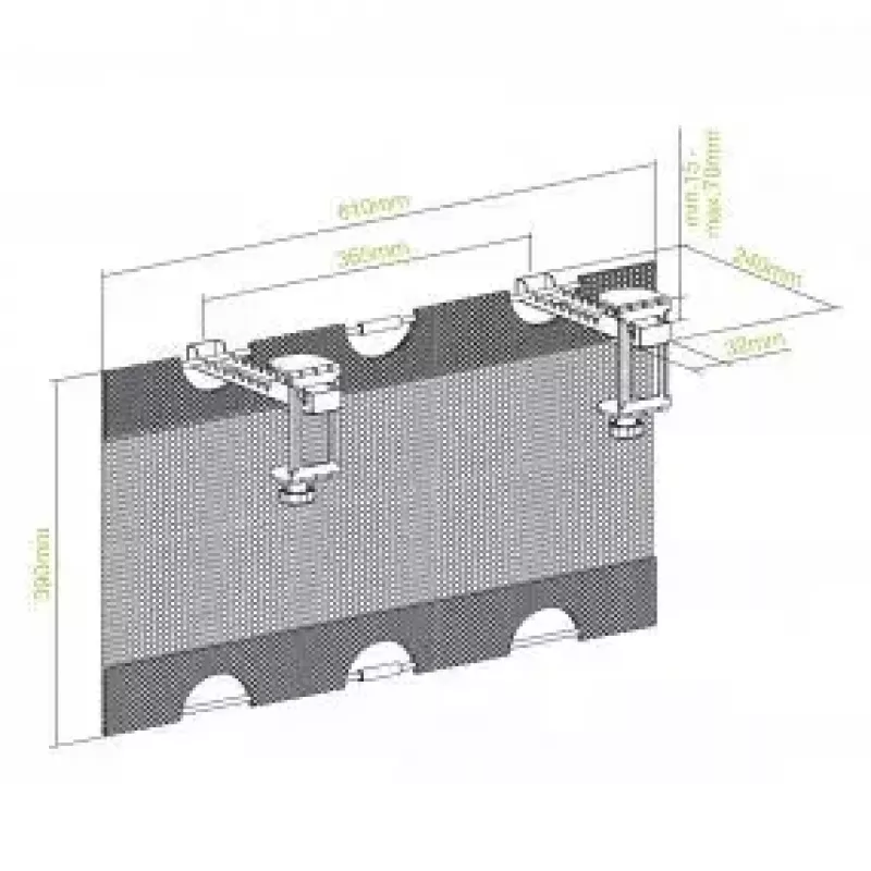 Kabelgoot InLine 23199B zwart onder tafel opbergnet 610x240x390 mm