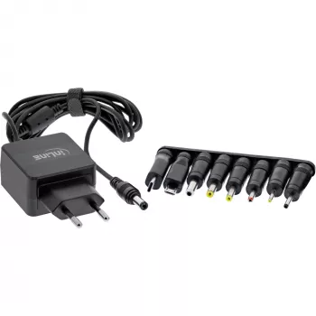 InLine universele voeding, 5 V / 15 W, met 8 verwisselbare stekkers, micro-USB, USB-C