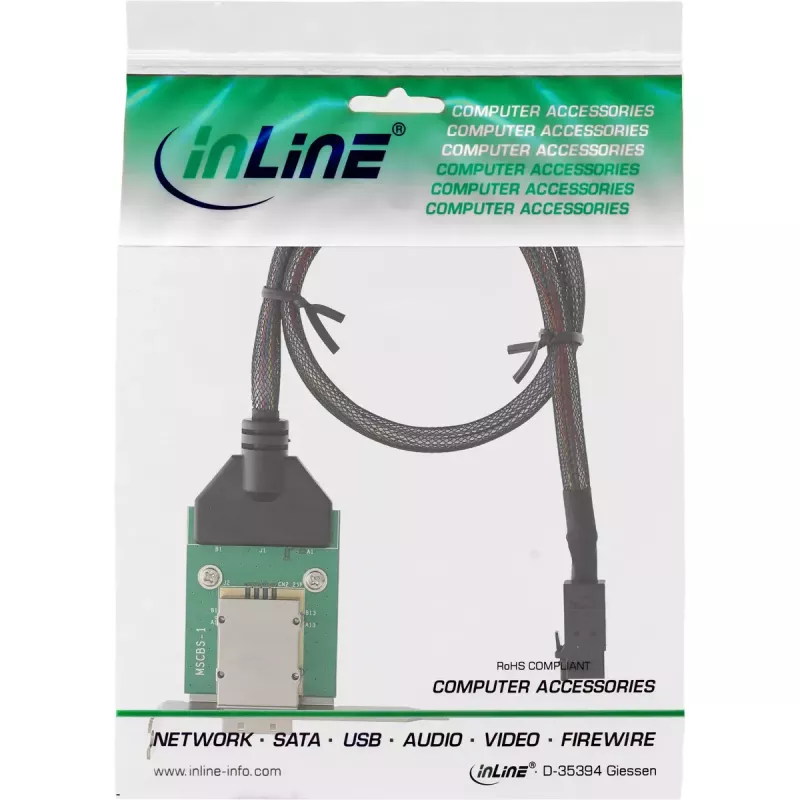 InLine SAS HD low-profile adapterhouder ext. SFF-8088 / int. SFF-8643 0,75 m