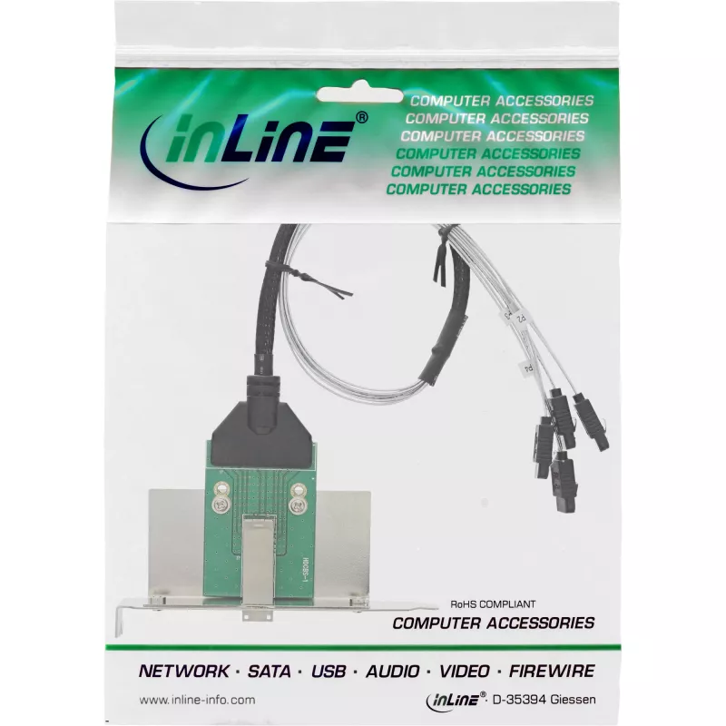 SATA-interfacekaart InLine SFF-8644 4x SATA