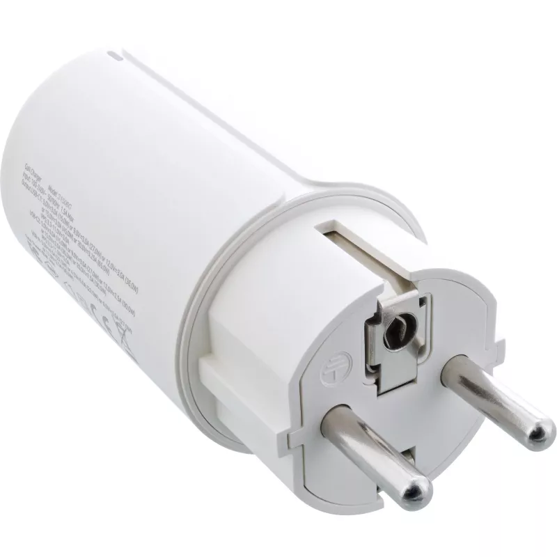 InLine USB PD-voeding, GaN-oplader, 3-poorts, dual USB-C + USB-A, 65W, wit