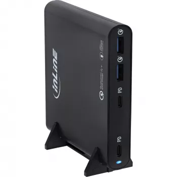 InLine USB-voeding, GaN-oplader, 4-poorts, 2x USB-C + 2x USB-A, 120W, wit