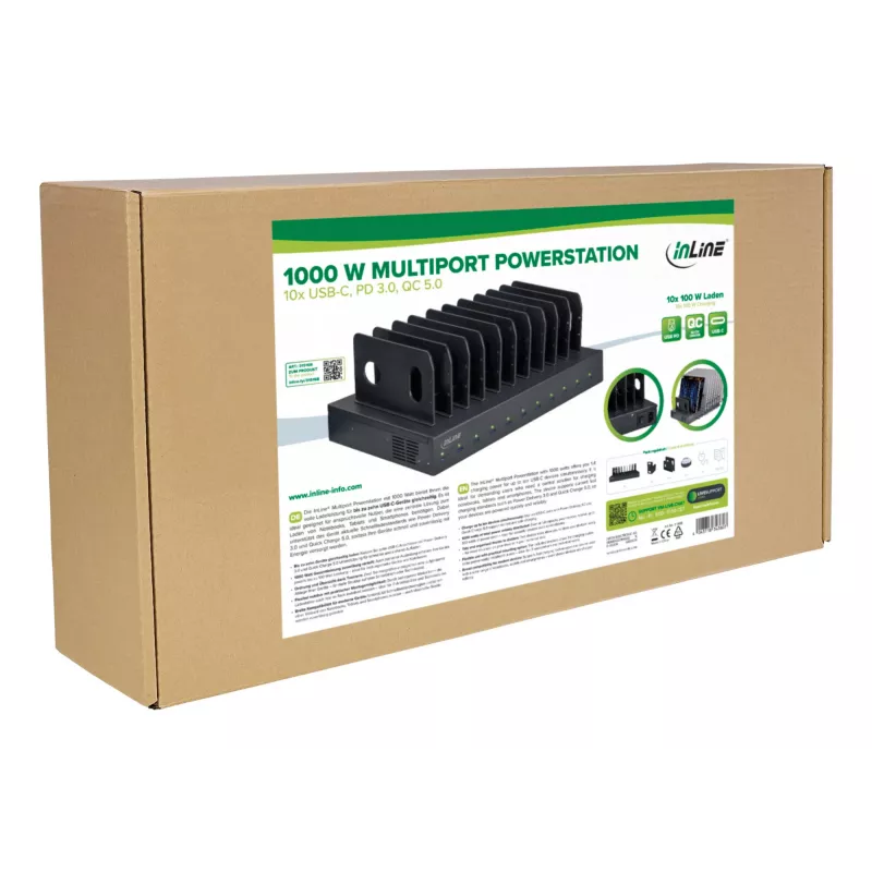 InLine 31516B mobiele apparaatoplader universeel zwart AC snelladen binnen