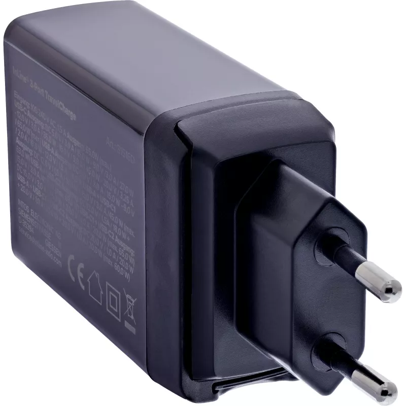 InLine 31516D mobiele oplader universeel zwart AC snelladen binnen