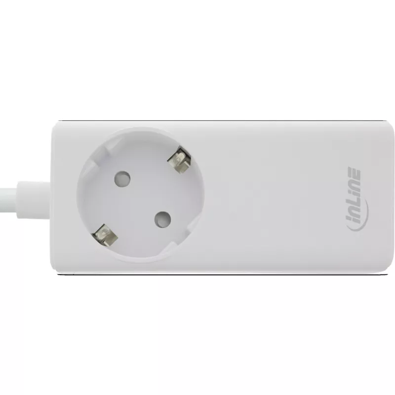 InLine USB-voeding, GaN-oplader, 2x USB-C, 1x USB-A, PD 3.0, veiligheidsstopcontact