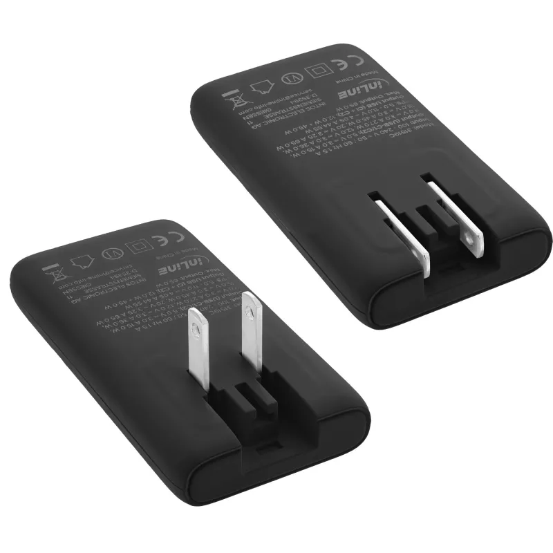 USB-voedingsoplader InLine 31519B dual USB-C 65W netadapter met twee USB-C-aansluitingen