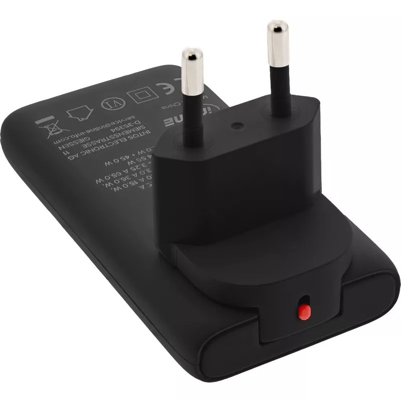 USB-voedingsoplader InLine 31519B dual USB-C 65W netadapter met twee USB-C-aansluitingen