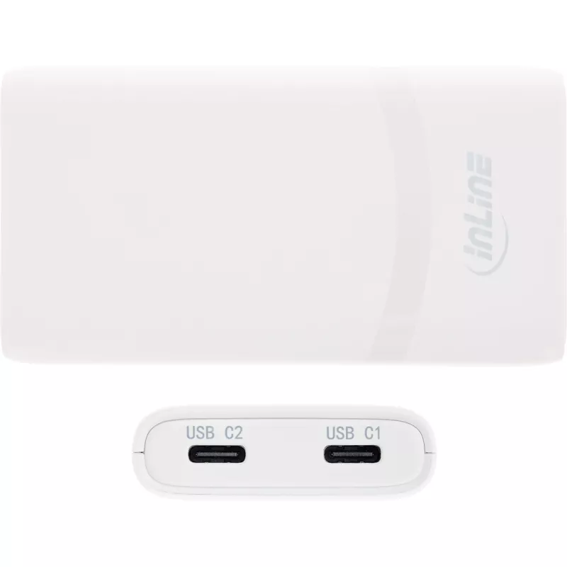 USB-voeding InLine 31519C Dual USB-C 65W – dual-USB-C-aansluitingen, 65 W totaalvermogen