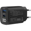 InLine USB PD-voeding, GaN-oplader, 2 poorten, USB-C + USB-A, 30W, met display