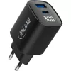 InLine USB PD-voeding, GaN-oplader, 2 poorten, USB-C + USB-A, 30W, met display