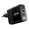 InLine USB PD-voeding, GaN-oplader, 3-voudig, USB-C + USB-A, 65 W, met display