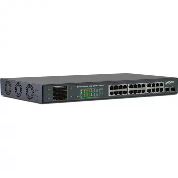 InLine PoE+ Gigabit netwerkswitch 24 poorten, 1 Gb/s, 2xSFP, 19 inch 1U (incl. beugels)