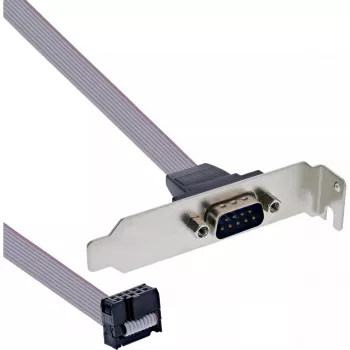 InLine slotbeugel DB9 stekker naar 10-pins interne header direct 1:1 0,6 m