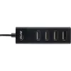 InLine USB 2.0 4-poorts hub, Type-A-stekker naar 4x Type-A-bus, zwart, 30 cm, slank