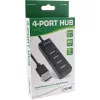 InLine USB 2.0 4-poorts hub, Type-A-stekker naar 4x Type-A-bus, zwart, 30 cm, slank