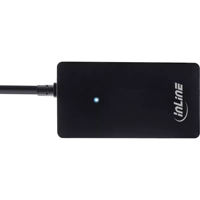 InLine USB 2.0 4-poorts hub, Type-A-stekker naar 4x Type-A-bus, zwart, 30 cm