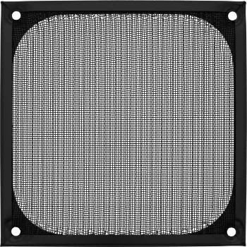 InLine ventilatorrooster aluminiumfilter, zwart, 120x120mm