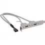 InLine USB 2.0 slotbeugel 2x USB Type-A bus naar 1x 10-pins aansluiting 0,35 m