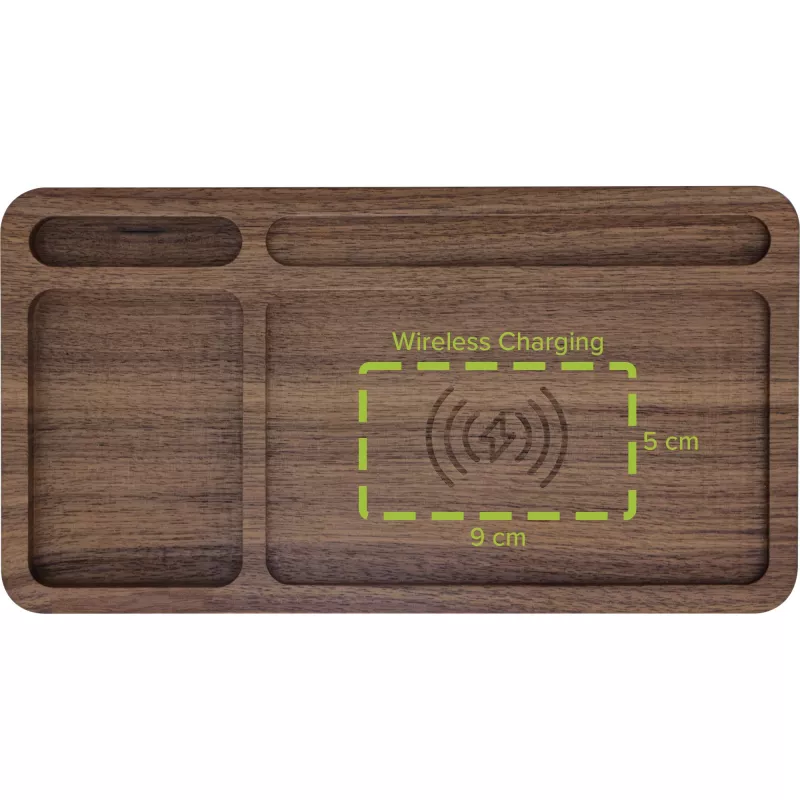 Organizer InLine WoodCharge met Qi-laadvlak en USB-stroombron