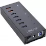 InLine USB 3.2 Gen.1 7-poorts hub aluminium behuizing met 2,5A voeding, zwart