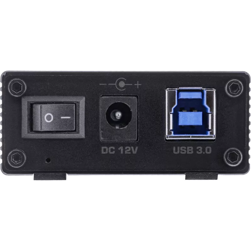 InLine USB 3.2 Gen.1 7-poorts hub aluminium behuizing met 2,5A voeding, zwart