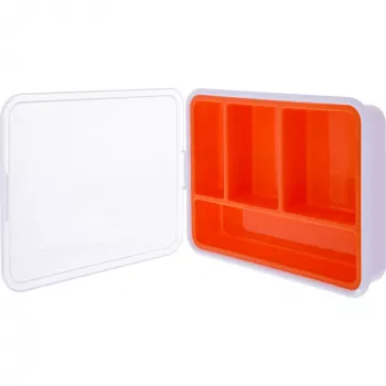 InLine onderdelenbox, 4 vakken, 180x140x40mm, oranje