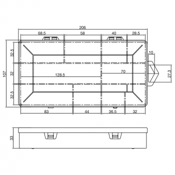 InLine onderdelenbox 10 vakken 206x107x33mm, transparant