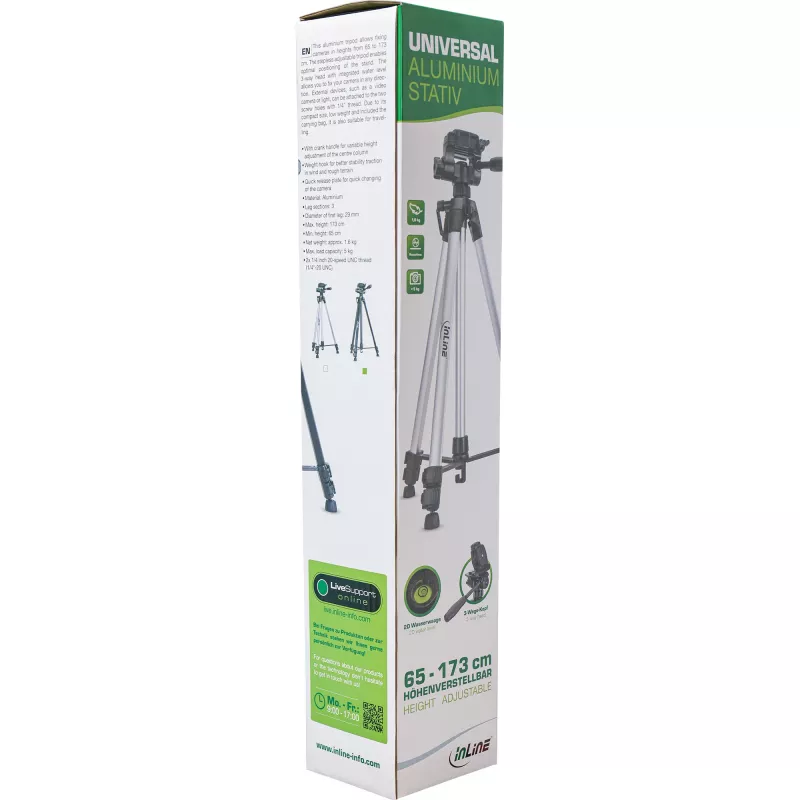 InLine Professional statief licht zilver 5 kg draagvermogen 173 cm hoogte