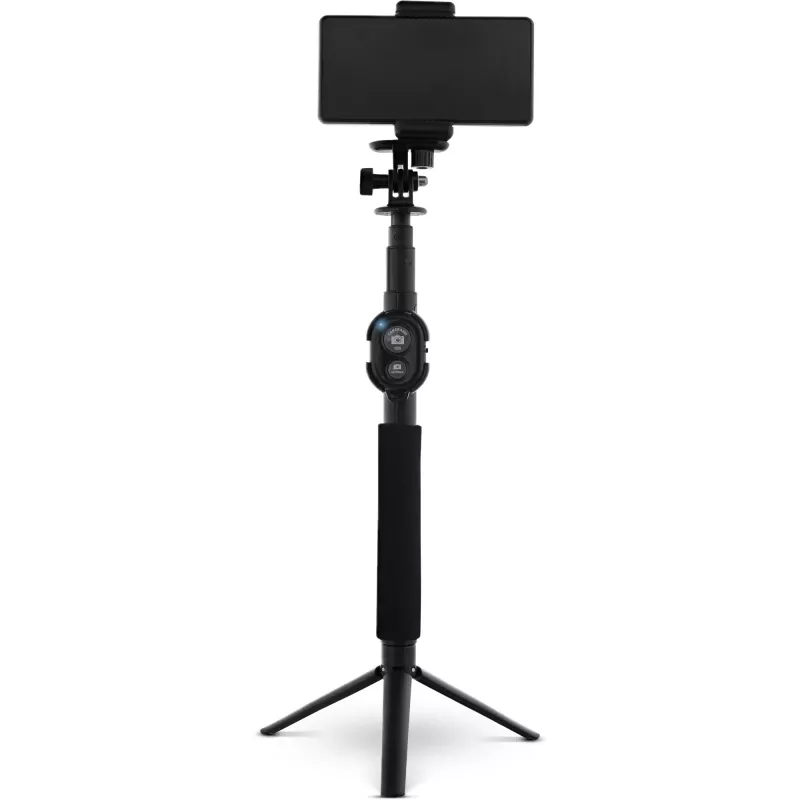 InLine selfiestick 4 poten met mini-statief aluminium zwart max. 0,75 m