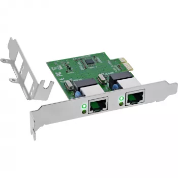 Netwerkkaart InLine 51128K dual Gigabit 2x RJ45 PCIe x1