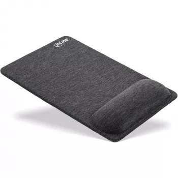 InLine muismat met polssteun, textiel, zwart