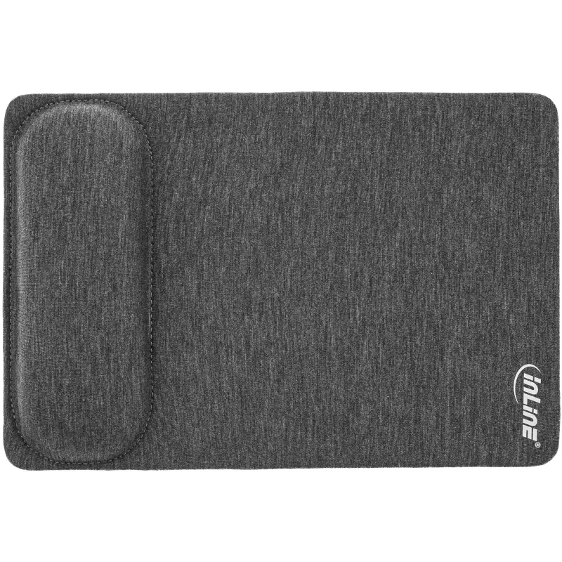 InLine muismat met polssteun, textiel, zwart