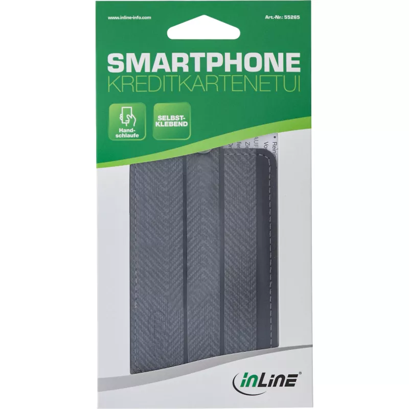 InLine smartphone creditcardetui, met handlus, zwart