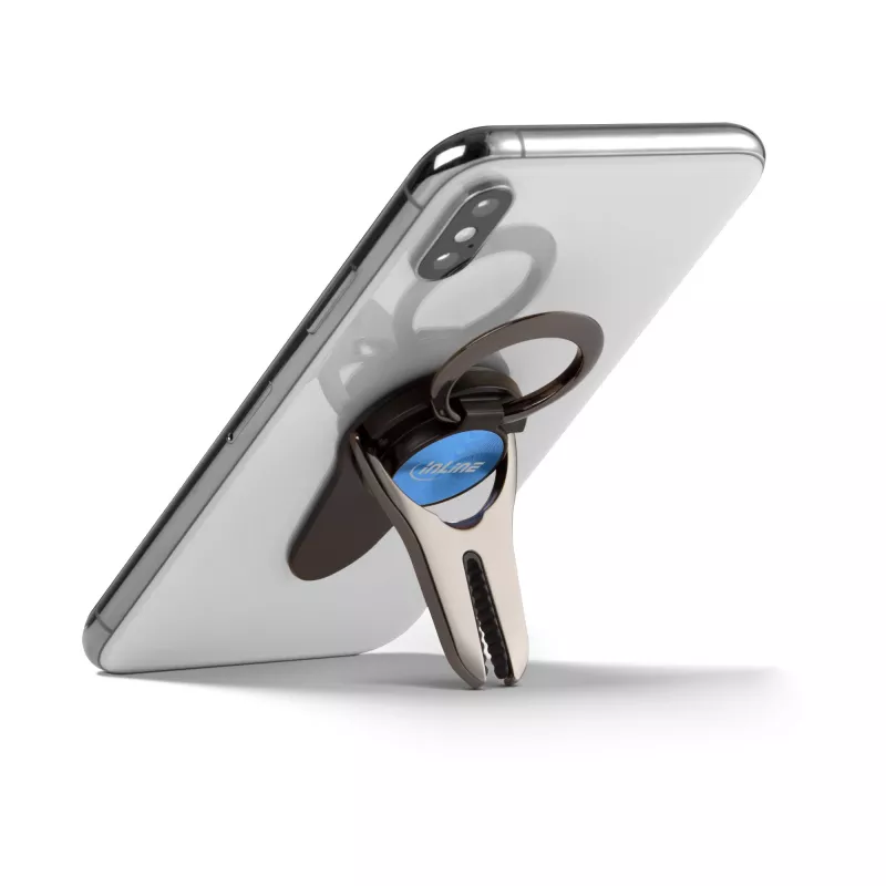 InLine smartphone 3-in-1 autohouder, standaard, fingerhouder, blauw
