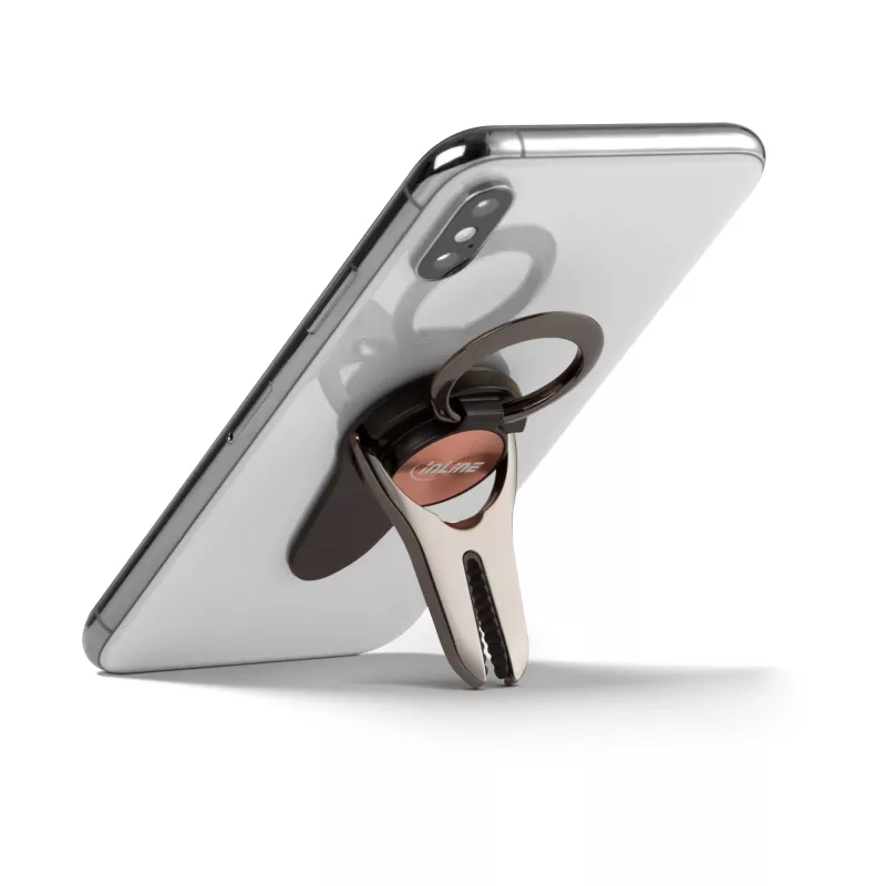 InLine smartphone 3-in-1 autohouder, standaard, fingerhouder, roségoud