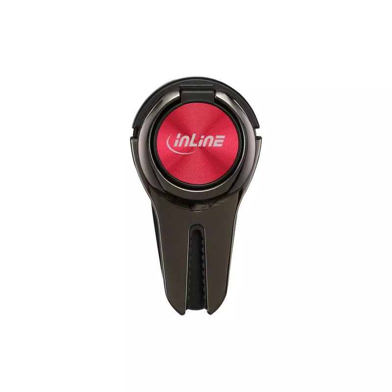 InLine smartphone 3-in-1 autohouder, standaard, fingerhouder, rood
