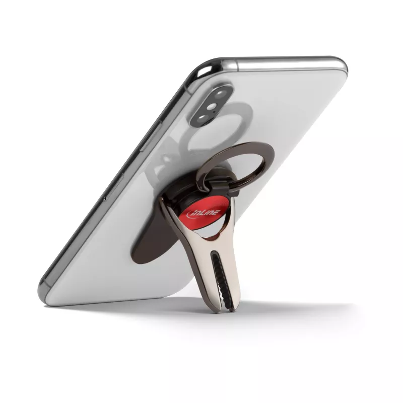 InLine smartphone 3-in-1 autohouder, standaard, fingerhouder, rood