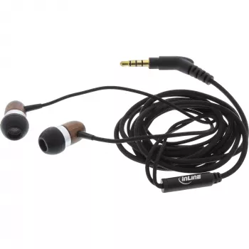 InLine houten in-ear hoofdtelefoon In-Ear headset