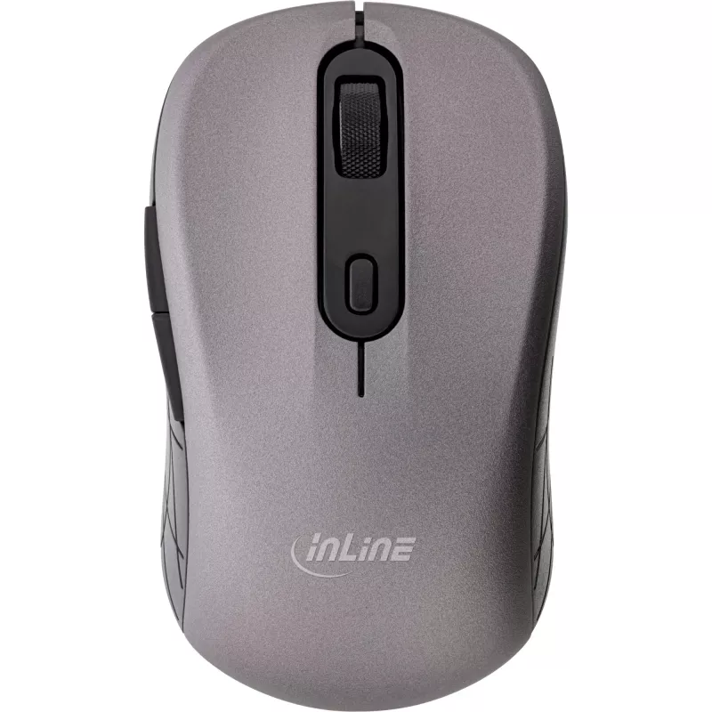 InLine muis 3-in-1, Bluetooth + 2x 2,4 GHz, 5 knoppen, optisch, grijs/zwart