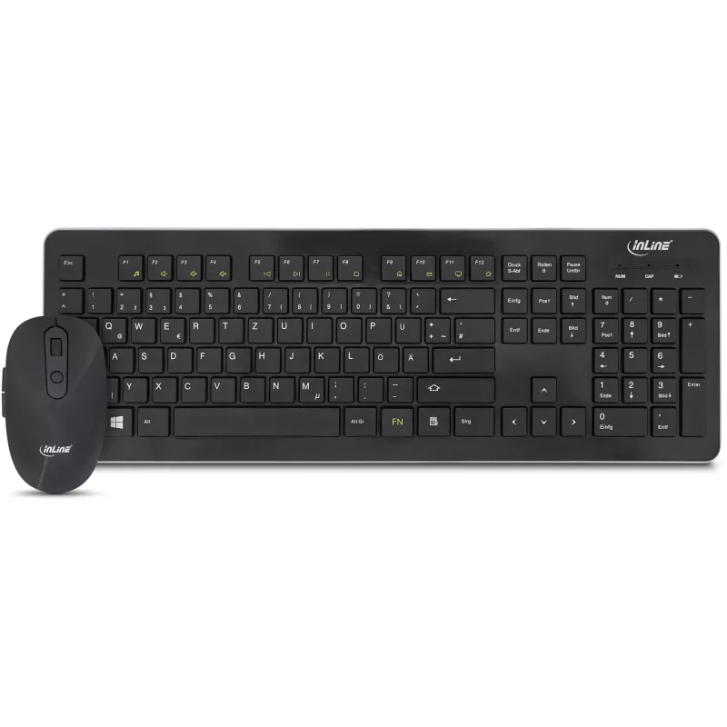 InLine Design Desktop-set, USB 2,4 GHz, max. 1600 dpi, zwart, DEUTSCH