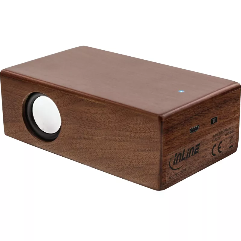 InLine woodbrick, inductieluidspreker in echte houten behuizing