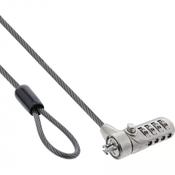 InLine notebook-beveiligingsslot met cijfercombinatie 4,4 mm x 2 m