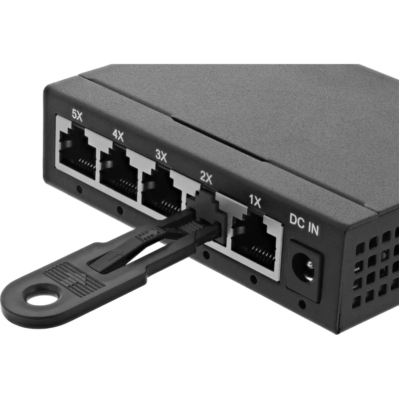 InLine RJ45-poortblokkeerder, startset met 10 blokkeerders en sleutel, zwart