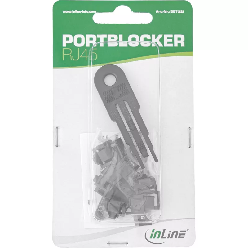 InLine RJ45-poortblokkeerder, startset met 10 blokkeerders en sleutel, zwart