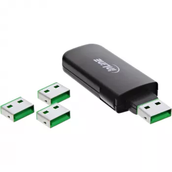 InLine navulset van 20 stuks voor USB-poortblokkeerder groen 55723N
