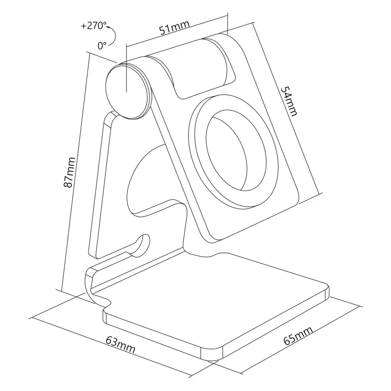 Houder InLine aluminium houder voor de Apple Watch zilver