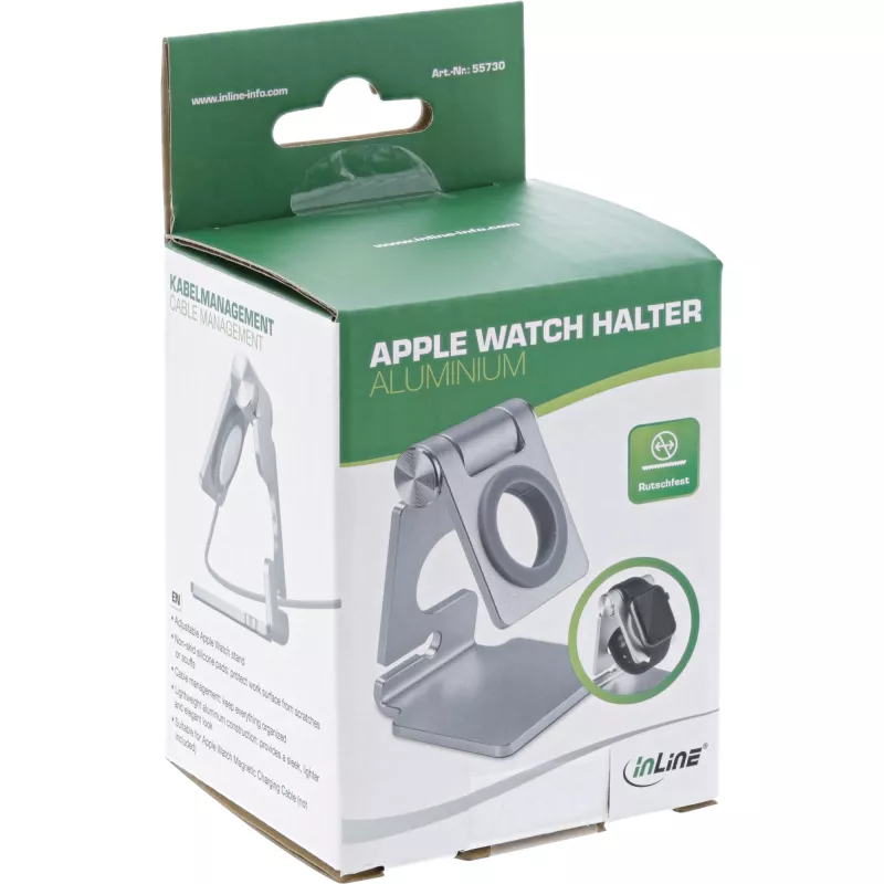 Houder InLine aluminium houder voor de Apple Watch zilver