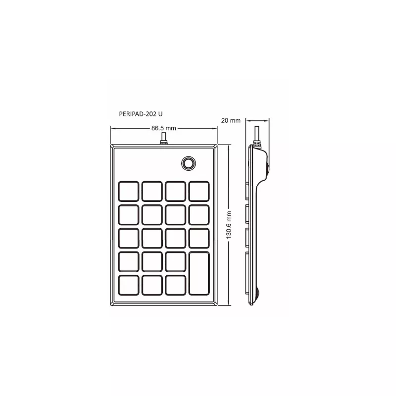 Perixx PERIPAD-202U numeriek toetsenblok USB-A zwart (57161E)