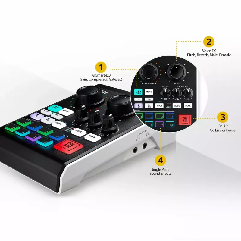 Audiomixer ATEN MicLIVE 6-CH 6 kanalen 24 bit 96 kHz