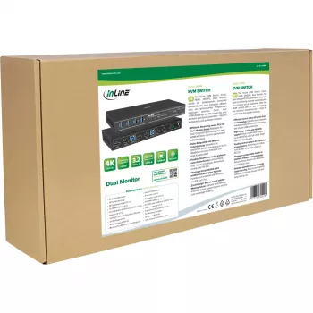 InLine 57885F KVM-switch, 2-voudig, HDMI, 4K60Hz, dubbele monitor